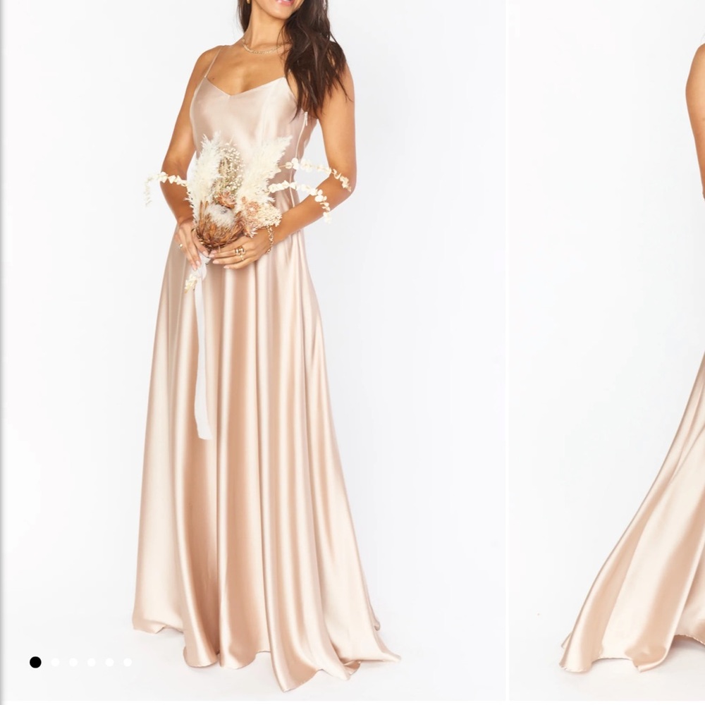 Faith Champagne Maxi Dress in Luxe Satin